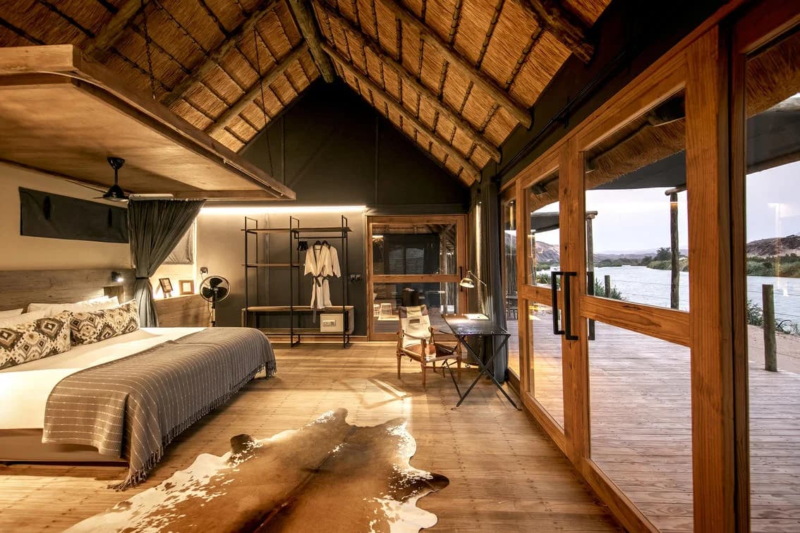 Serra Cafema – sleeping area looking onto the Kunene