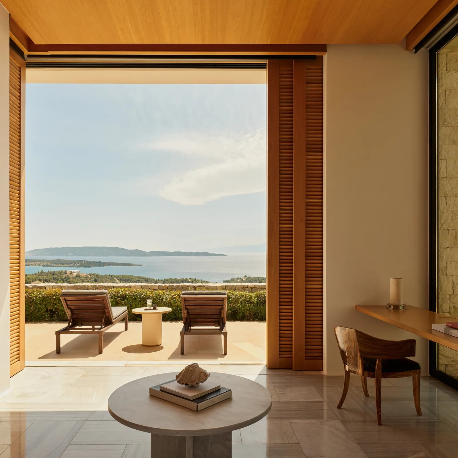 Amanzoe Resort – view from a villa over the Aegean