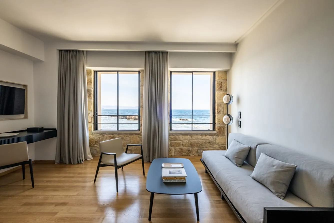 The Tanneries Chania – living area of a junior suite