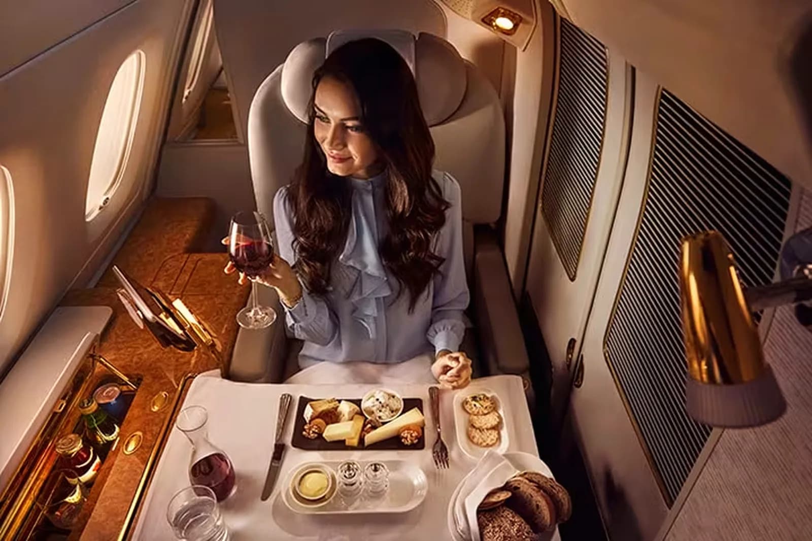 Emirates A380 First Class Dining