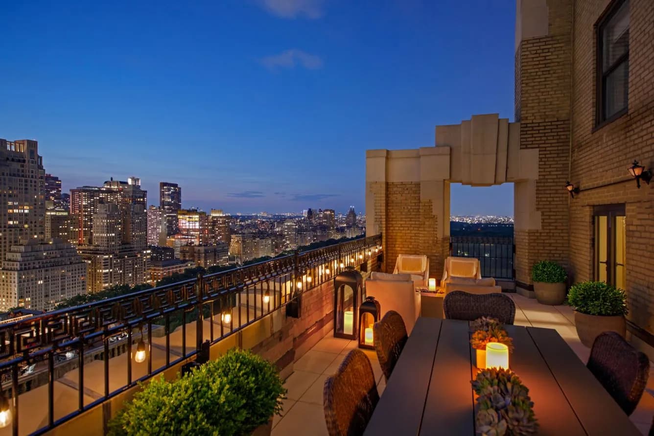 JW Marriott Essex House – suite terrace in the evening