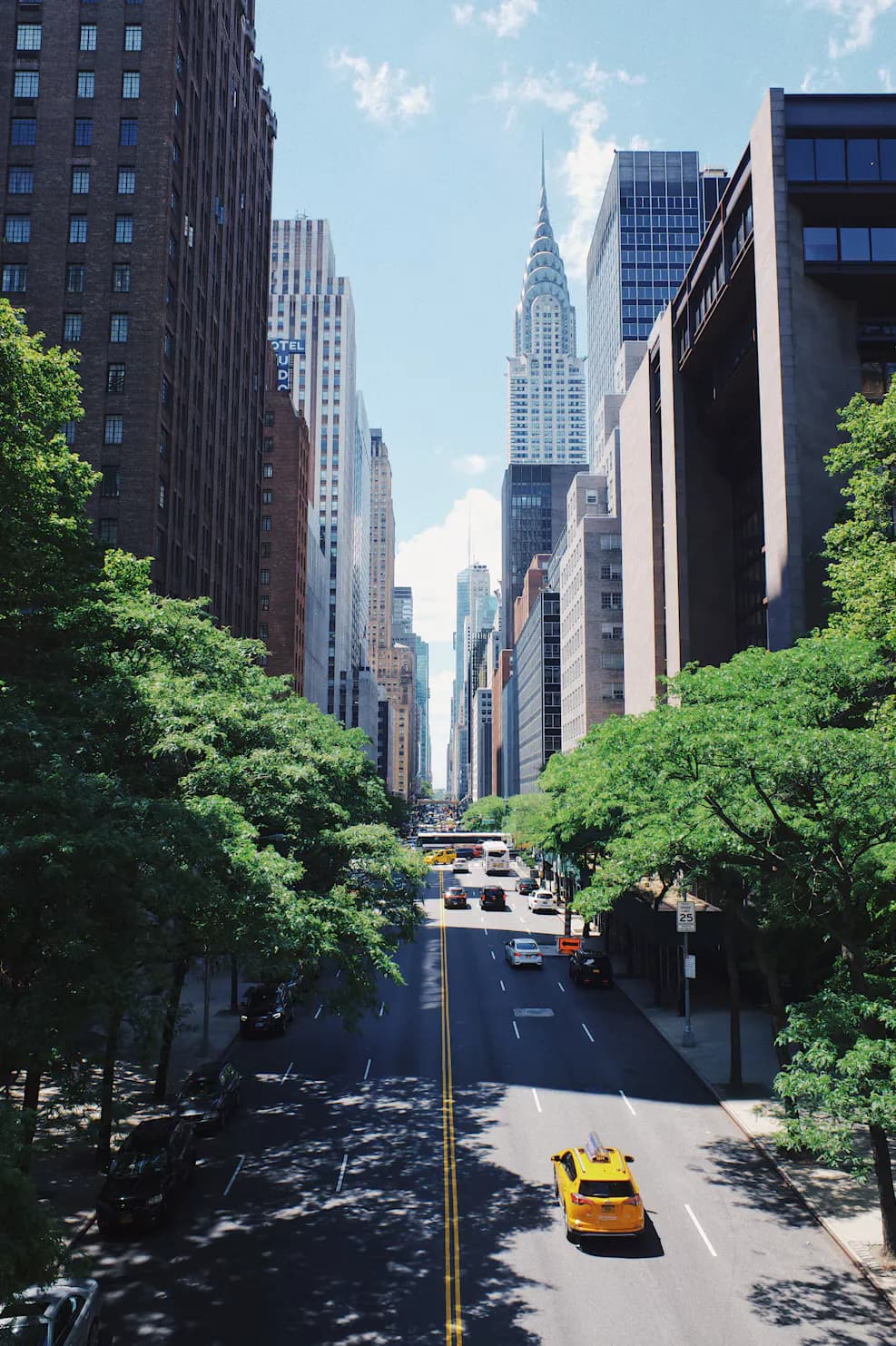 A Midtown street canyon with the Chrysler Building