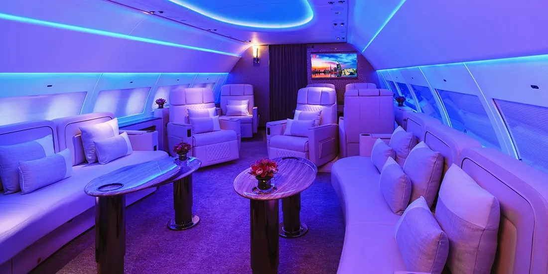 Sitzgruppe im Airbus ACJ319neo