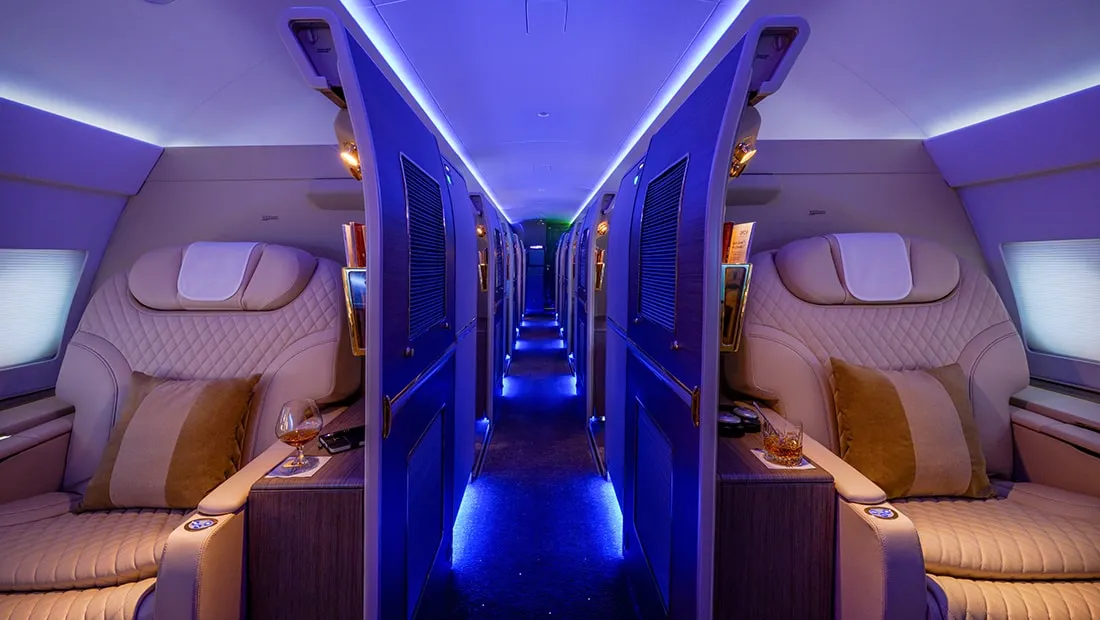 Kabine des Airbus ACJ319neo